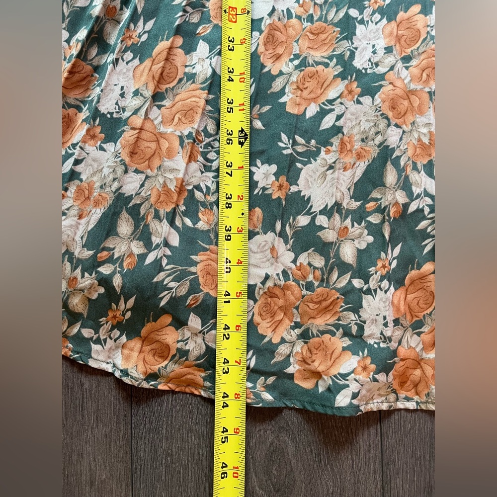 🔥 vintage look 70s style Floral Print Butterfly Sleeve Pleated Dress - Picture 8 of 8
